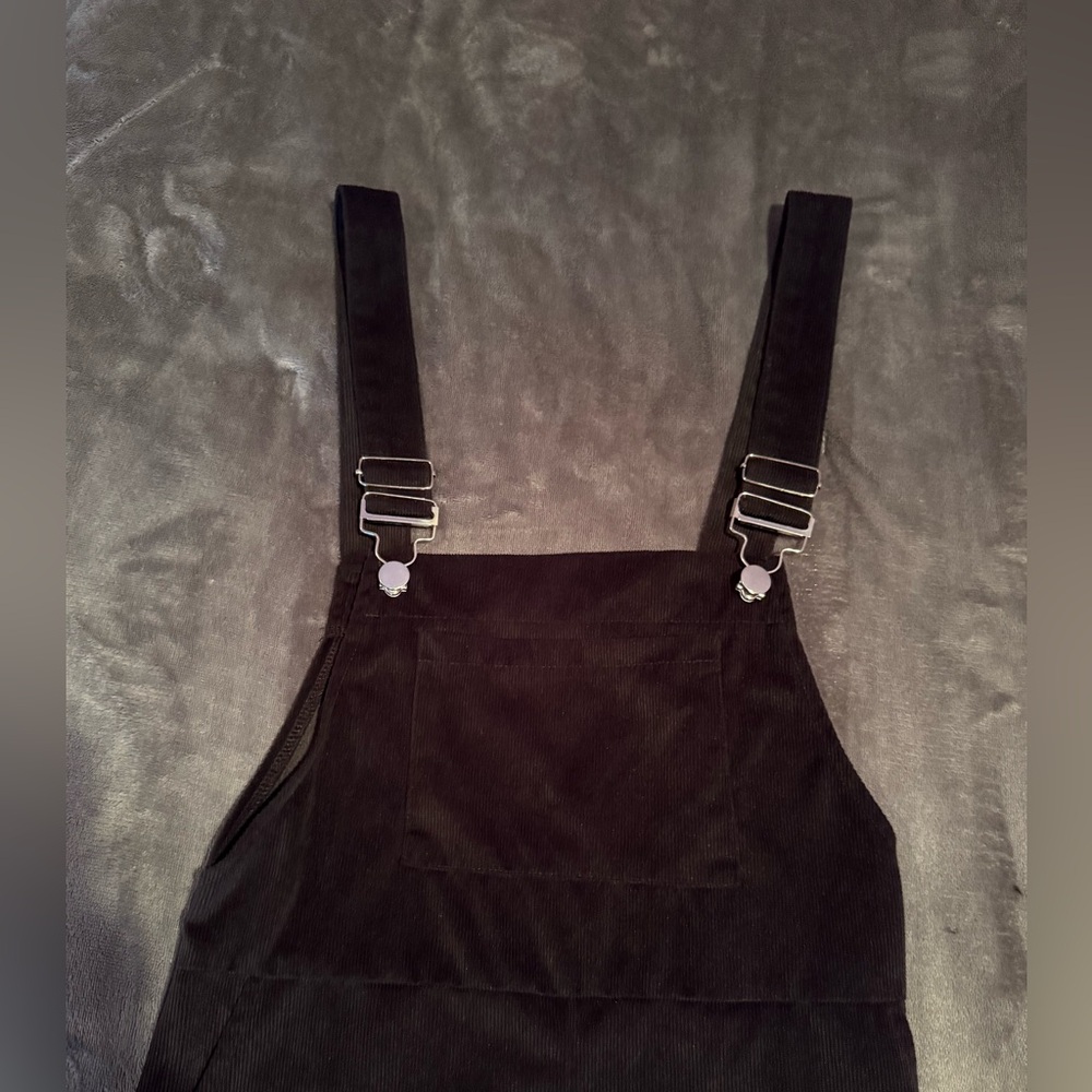 SHEIN Black Corduroy Overalls